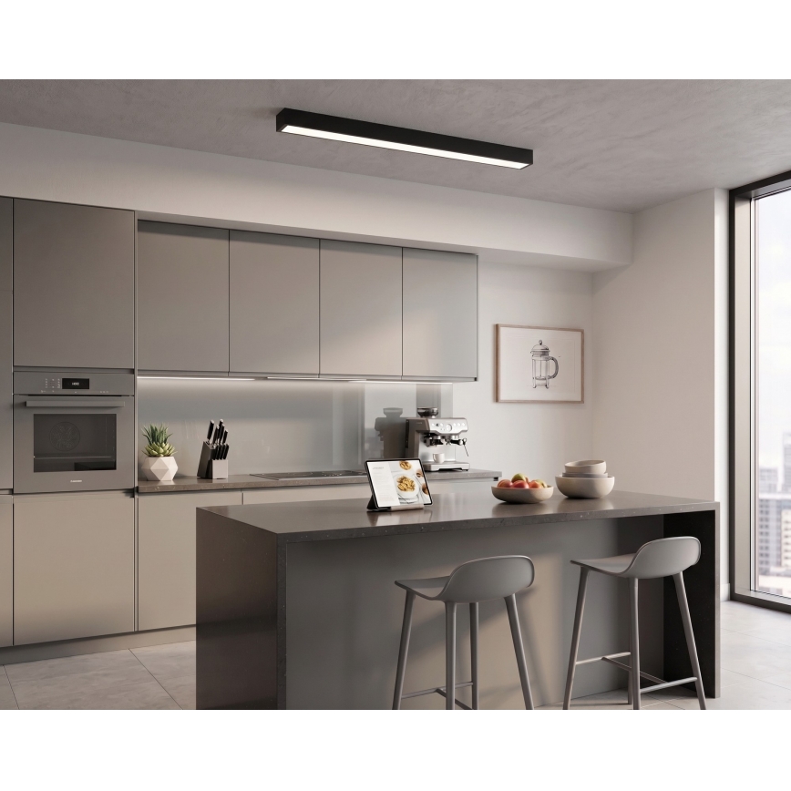 LED stropna/visilica na sajli LED/44W/230V 4000K 120 cm crna