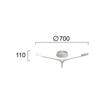 LED stropni luster ALTA LED/30W/230V srebrni