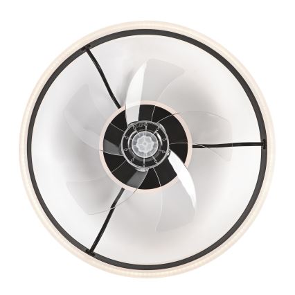LED stropna svjetiljka s ventilatorom, prigušivač, APOLLO LED/38W/230V crna + daljinski upravljač