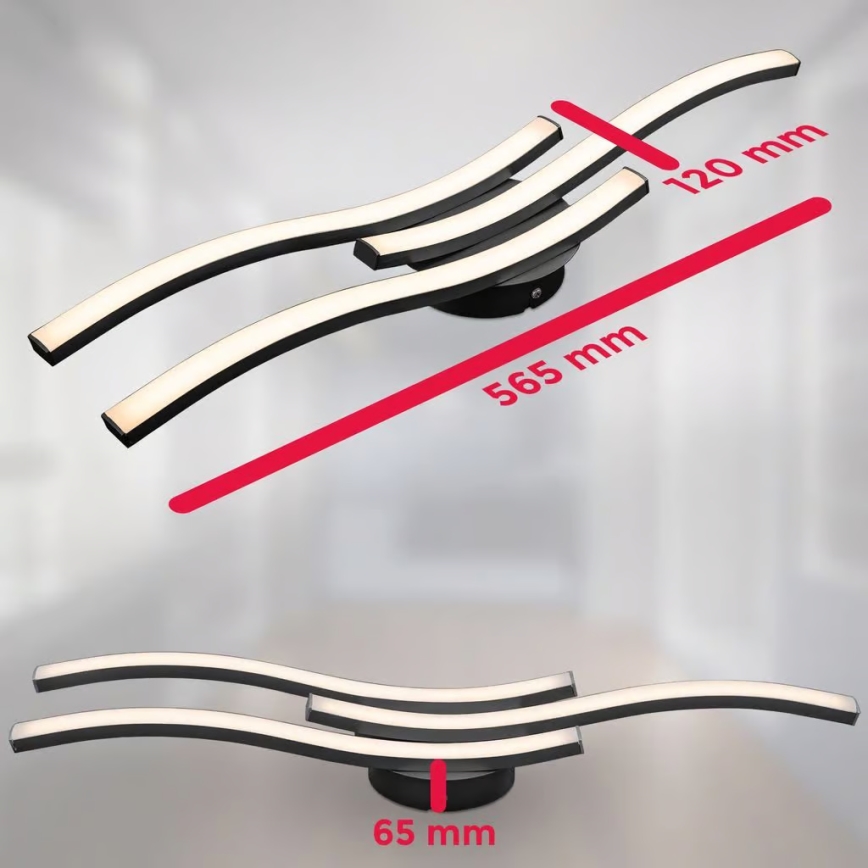 LED stropno svjetilo 3xLED/6W/230V 2700K crno