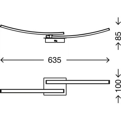 LED stropno svjetlo 2xLED/6W/230V 3000K matni krom