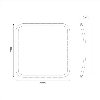 LED Stropno svjetlo CALI LED/30W/230V 40x40 cm crno