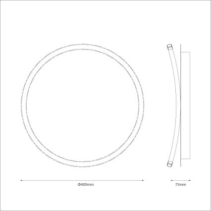 LED stropno svjetlo CALI LED/30W/230V Ø 40 cm crno