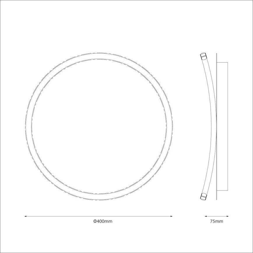 LED stropno svjetlo CALI LED/30W/230V Ø 40 cm crno