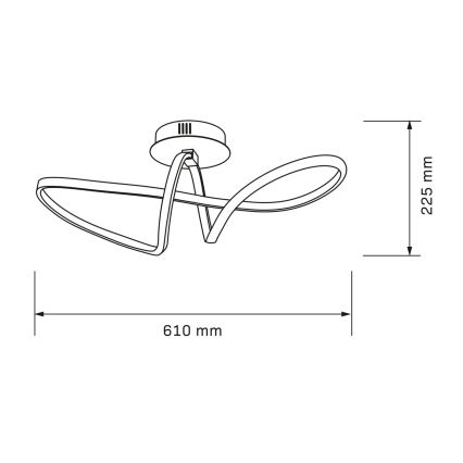 LED stropno svjetlo FLAVIA LED/33W/230V 24x61 cm crno