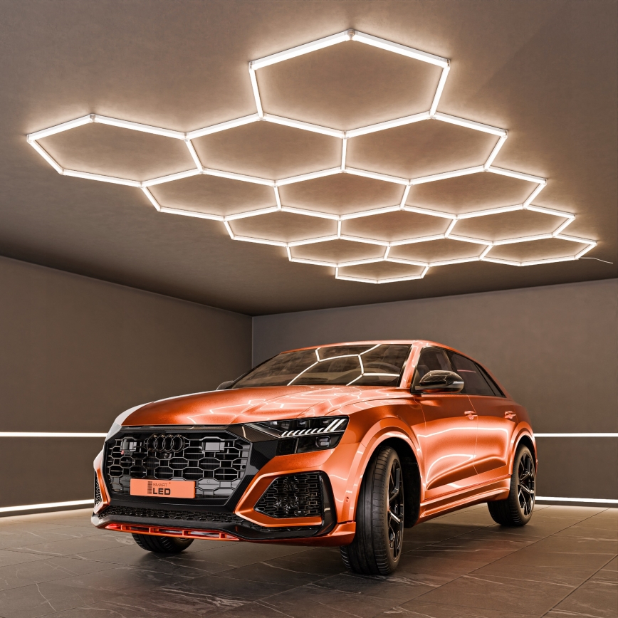 LED stropno svjetlo HEXAGON LED/456W/85-265V 4000K 522x298 cm CRI 90 IP54 bijela