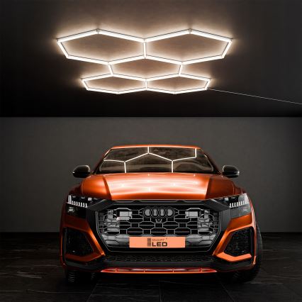 LED stropna svjetiljka HEXAGON LED/192W/85-265V 4000K 298x209 cm CRI 90 IP54 bijela