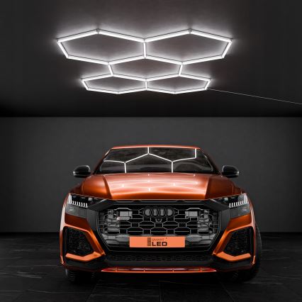 LED stropna svjetiljka HEXAGON LED/240W/85-265V 6500K 298x209 cm CRI 90 IP44 bijela