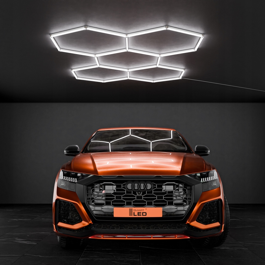 LED stropna svjetiljka HEXAGON LED/240W/85-265V 6500K 298x209 cm CRI 90 IP44 bijela