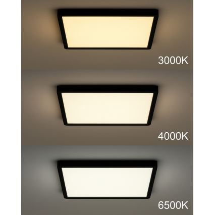 LED stropno svjetlo LED/24W/230V 3000/4000/6500K 30x30 cm crno