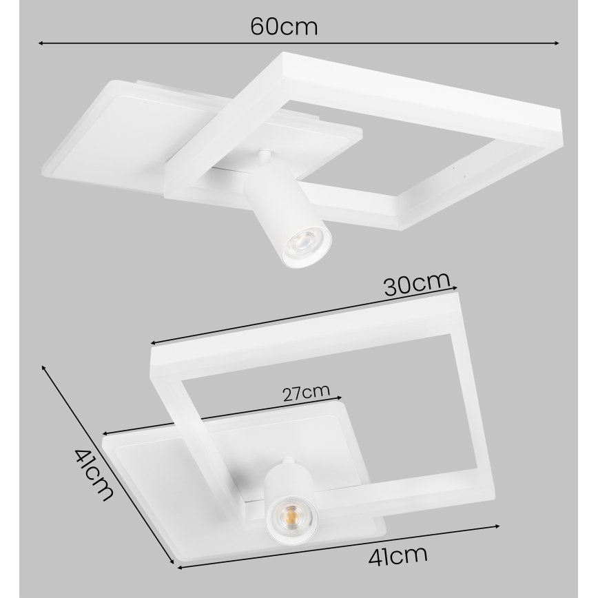 LED stropno svjetlo LED/38W/230V + 1xGU10/30W bijela