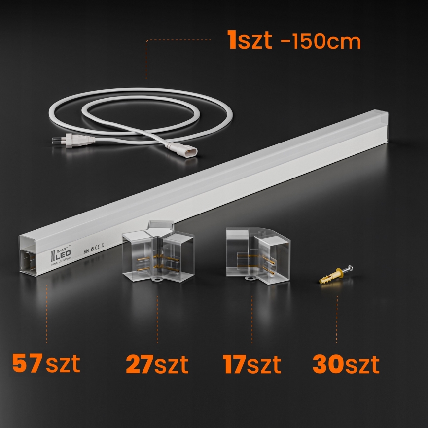 LED stropna svjetiljka HEXAGON LED/456W/85-265V 6500K 522x298 cm CRI 90 IP54 bijela