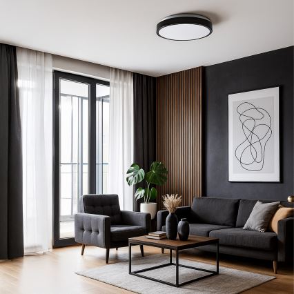 LED stropno svjetlo LIBRA, 24 W/230 V, 4000 K, Ø 39 cm, crno