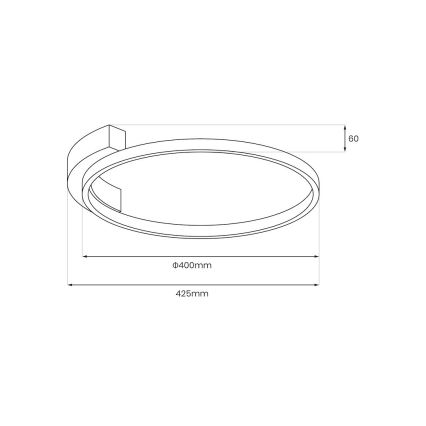 LED stropno svjetlo LUNA LED/18W/230V pr. 42,5 cm crno