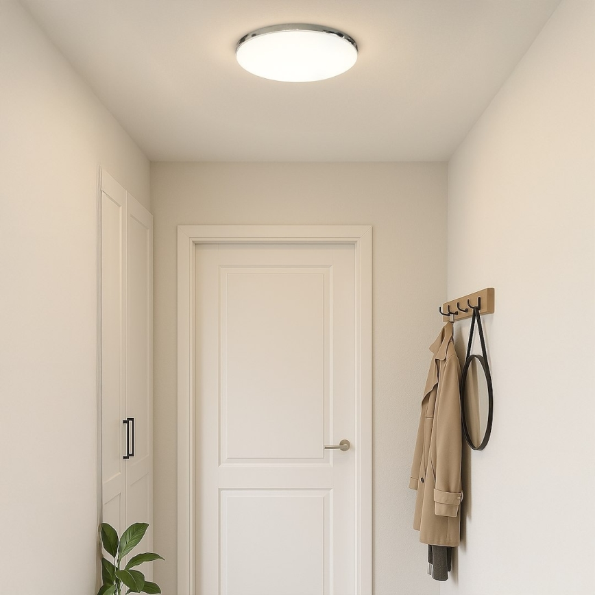 LED stropno svjetlo MAYA LED/36W/230V Ø 50 cm sjajni krom