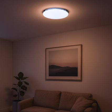 LED stropno svjetlo MAYA LED/36W/230V Ø 50 cm sjajni krom