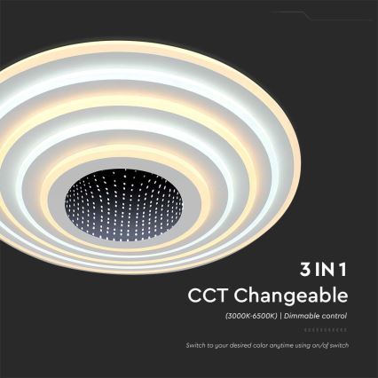 LED stropna svjetiljka s prigušivanjem LED/125W/230V 3000-6500K promjer 50 cm + daljinski upravljač