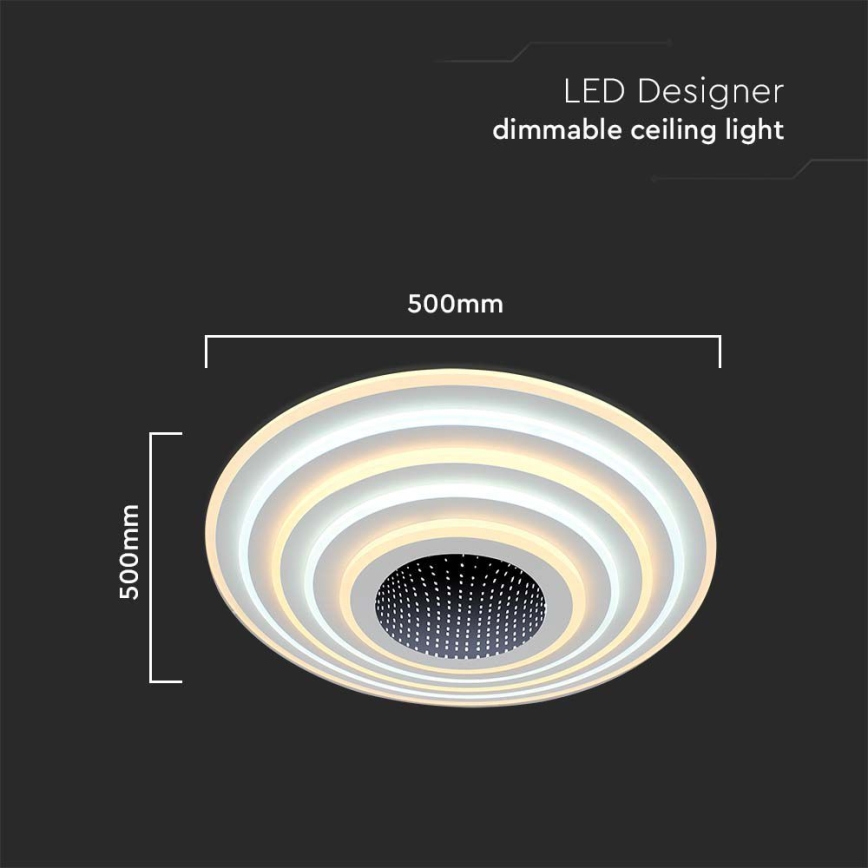LED stropna svjetiljka s prigušivanjem LED/125W/230V 3000-6500K promjer 50 cm + daljinski upravljač