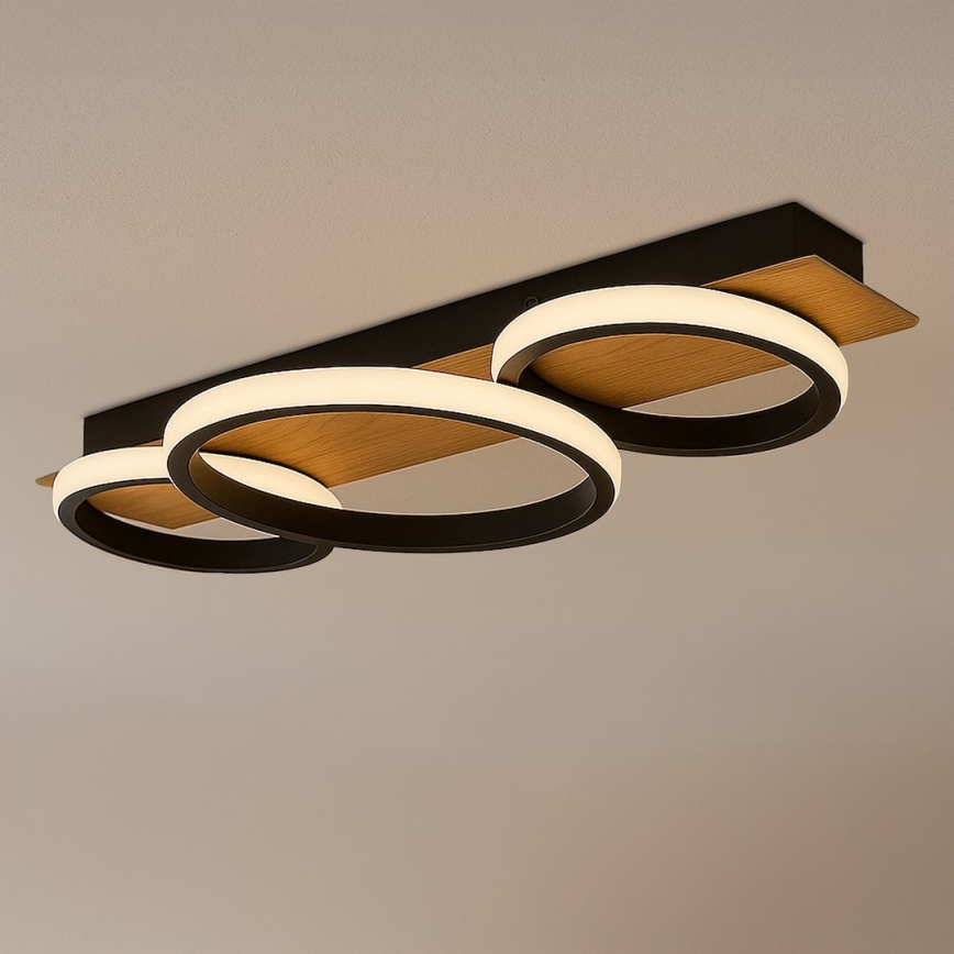 LED stropno svjetlo ROWENA LED/18W/230V crna/smeđa