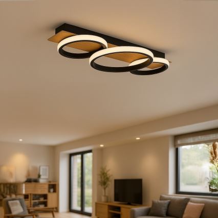 LED stropno svjetlo ROWENA LED/18W/230V crna/smeđa