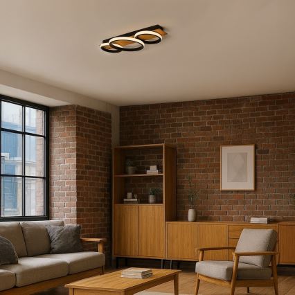 LED stropno svjetlo ROWENA LED/18W/230V crna/smeđa