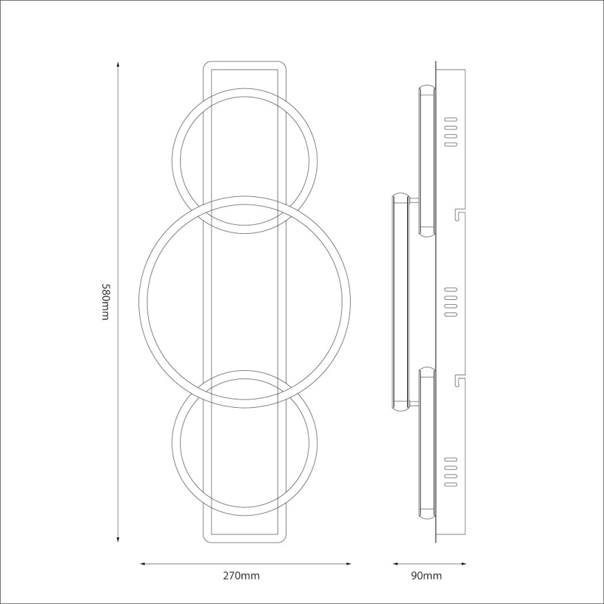 LED stropno svjetlo ROWENA LED/18W/230V crna/smeđa