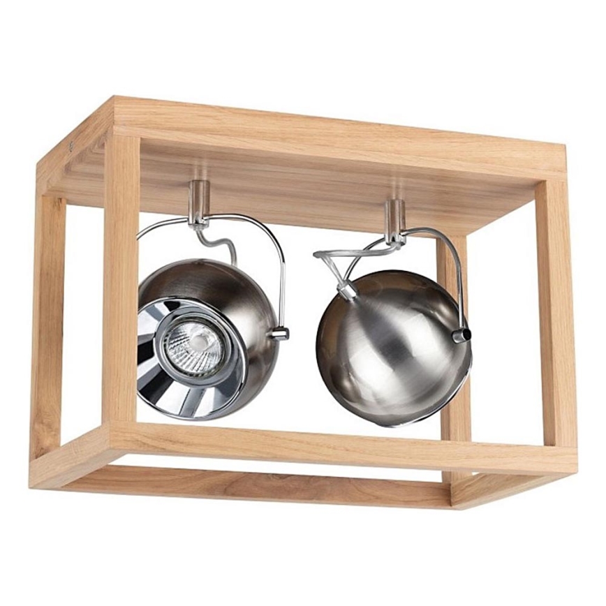 LED stropno svjetlo ROY 2xGU10/5W/230V matni hrast