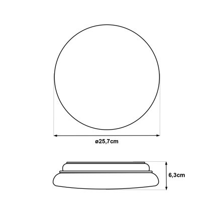 LED stropno svjetlo s detektorom pokreta LENA LED/12W/230V pr. 25,7 cm bijela