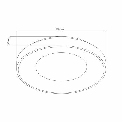 Prigušivo LED stropno svjetlo za kupaonicu WITOLD LED/48W/230V promjer 38,5 cm 3000–6000K IP44 + daljinski upravljač