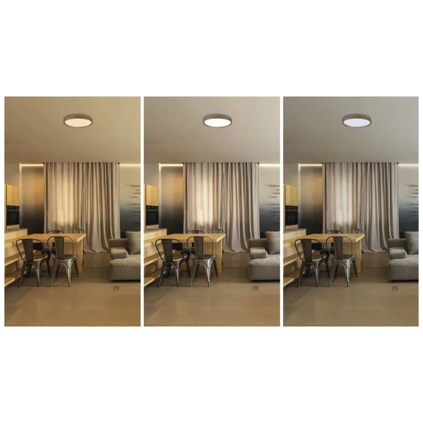 LED prigušivo stropno svjetlo ILVI LED/30W/230V 2700-6500K, promjer 40 cm, drveni dekor + daljinski upravljač