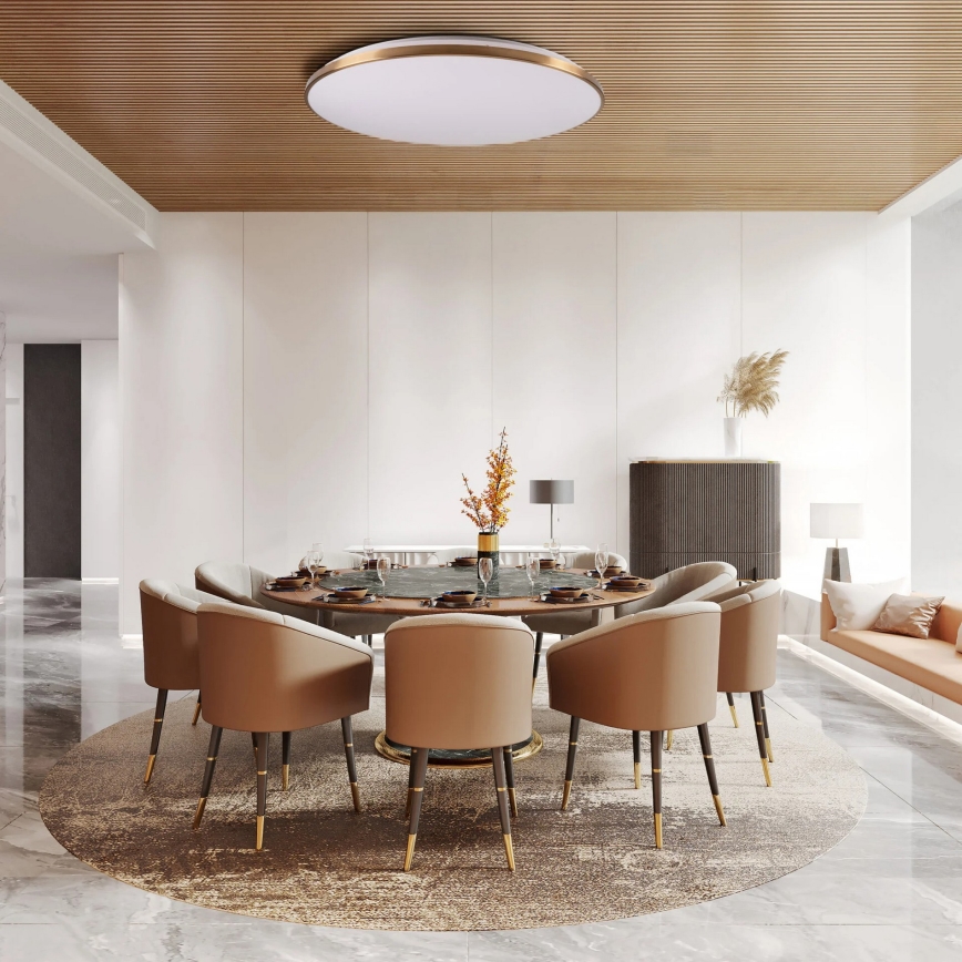 LED stropno svjetlo KERN s mogućnošću prigušivanja LED/100W/230V 3000/4000/6000K promjer 100 cm zlatno + daljinski upravljač