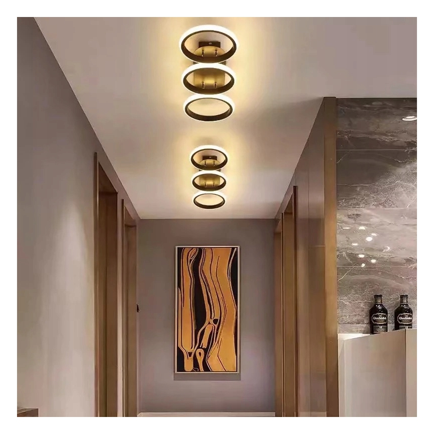 LED stropna svjetiljka s prigušivanjem LED/30W/230V 3000-6500K crna Wi-Fi Tuya + daljinski upravljač