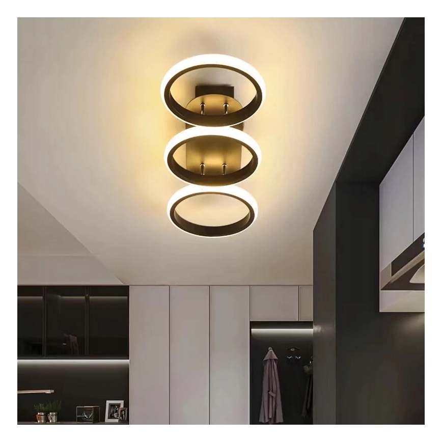 LED stropna svjetiljka s prigušivanjem LED/30W/230V 3000-6500K crna Wi-Fi Tuya + daljinski upravljač