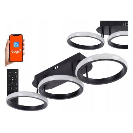 LED stropna svjetiljka s prigušivanjem LED/30W/230V 3000-6500K crna Wi-Fi Tuya + daljinski upravljač