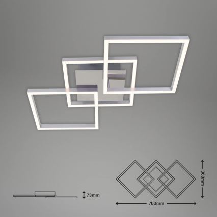 LED stropno svjetlo s prigušivanjem LED/36W/230V 3000K matirani krom