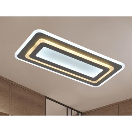 LED prigušivo stropno svjetlo LED/85W/230V 3000-6500K sivo + daljinski upravljač