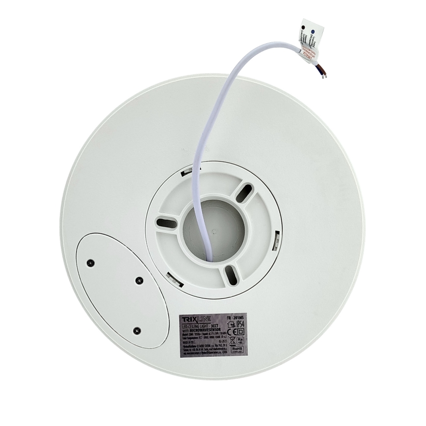 LED stropna svjetiljka sa senzorom pokreta LED/20W/230V 3000/4000/6500K Ø 230 cm IP54 siva