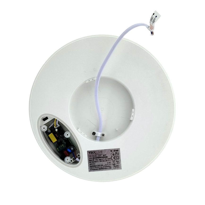 LED stropna svjetiljka sa senzorom pokreta LED/20W/230V 3000/4000/6500K Ø 230 cm IP54 siva