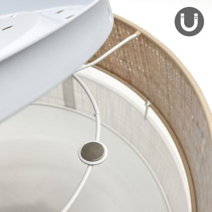 LED stropna svjetiljka SIRJA BOHO LED/20W/230V 4000K Ø 35 cm bež/bijela