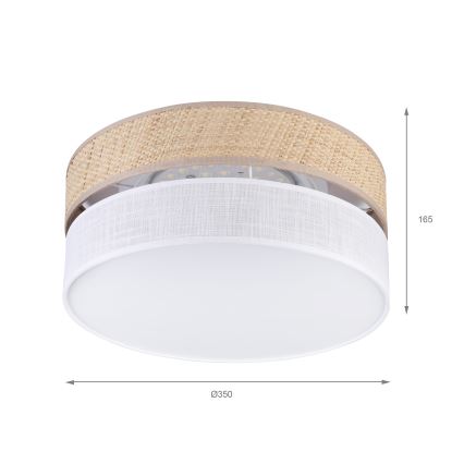 LED stropna svjetiljka SIRJA BOHO LED/20W/230V 4000K Ø 35 cm bež/bijela