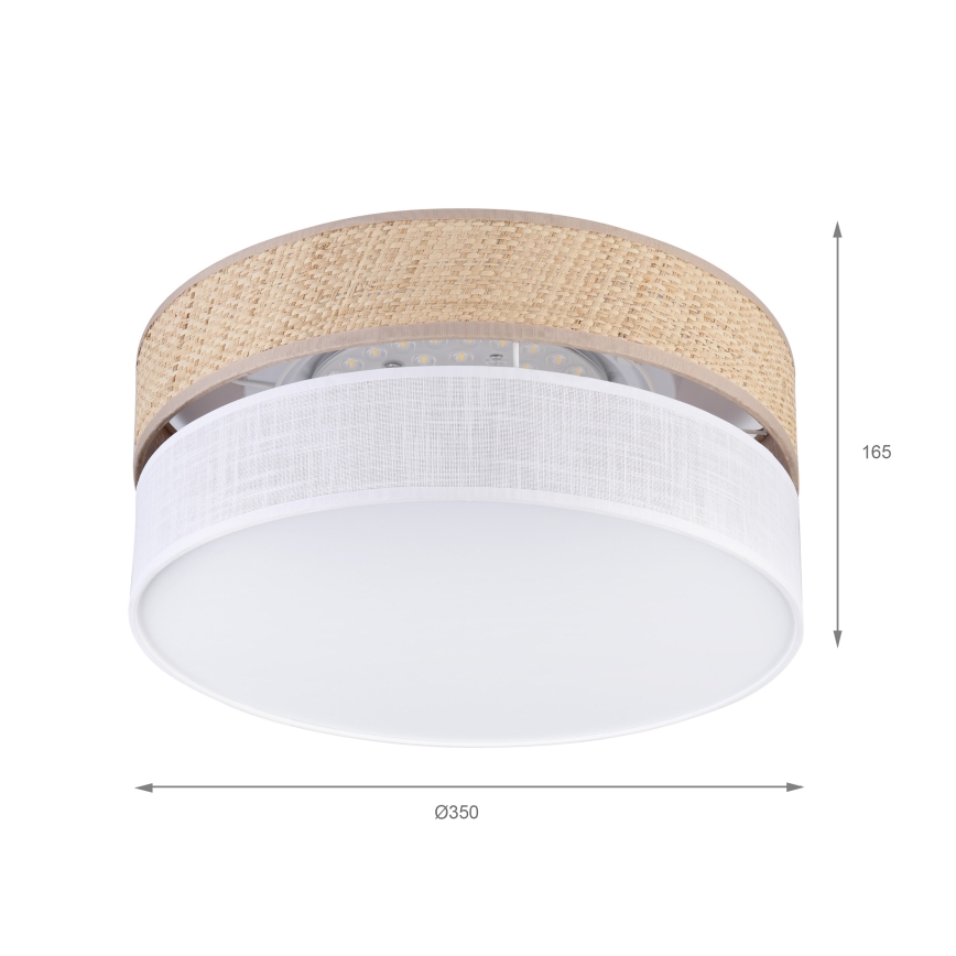 LED stropna svjetiljka SIRJA BOHO LED/20W/230V 4000K Ø 35 cm bež/bijela