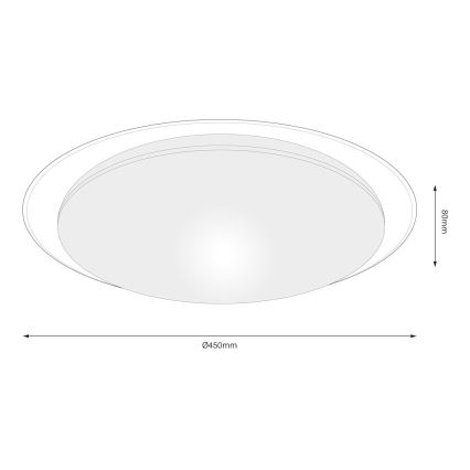 LED prigušivo stropno svjetlo SONIC LED/35W/230V 3000–6000K Ø 45 cm bijelo + daljinski upravljač