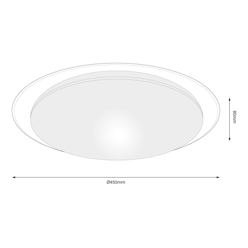 LED prigušivo stropno svjetlo SONIC LED/35W/230V 3000–6000K Ø 45 cm bijelo + daljinski upravljač