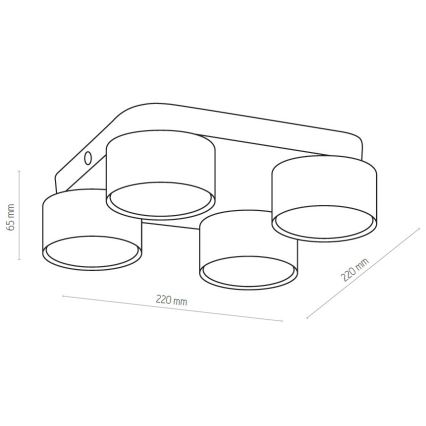 LED stropno svjetlo SPACE 4xGX53/15W/230V bijelo