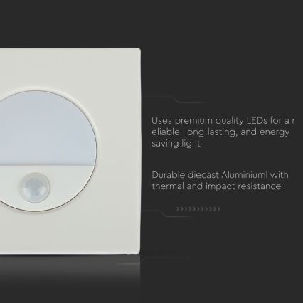 LED Stubišna svjetiljka sa senzorom pokreta LED/3W/230V 4000K bijela