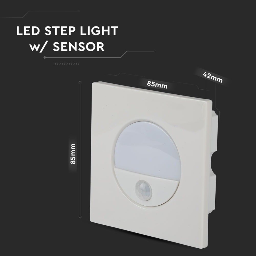LED Stubišna svjetiljka sa senzorom pokreta LED/3W/230V 4000K bijela