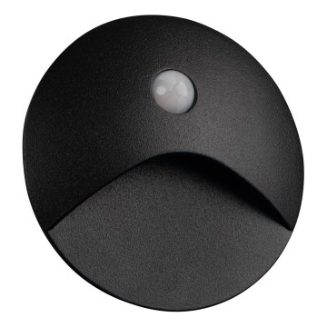 LED stubišno svjetlo s senzorom pokreta i sumraka EXIN LED/2,5W/230V 4000K IP65 crno okruglo