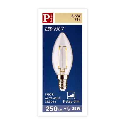 LED Stupnjevito prigušiva žarulja E14/2,5W/230V 2700K - Paulmann 28572