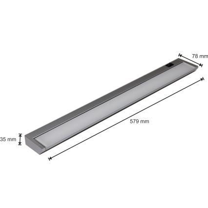 LED Svjetiljka ispod ormarića LED/10W/230V srebrna