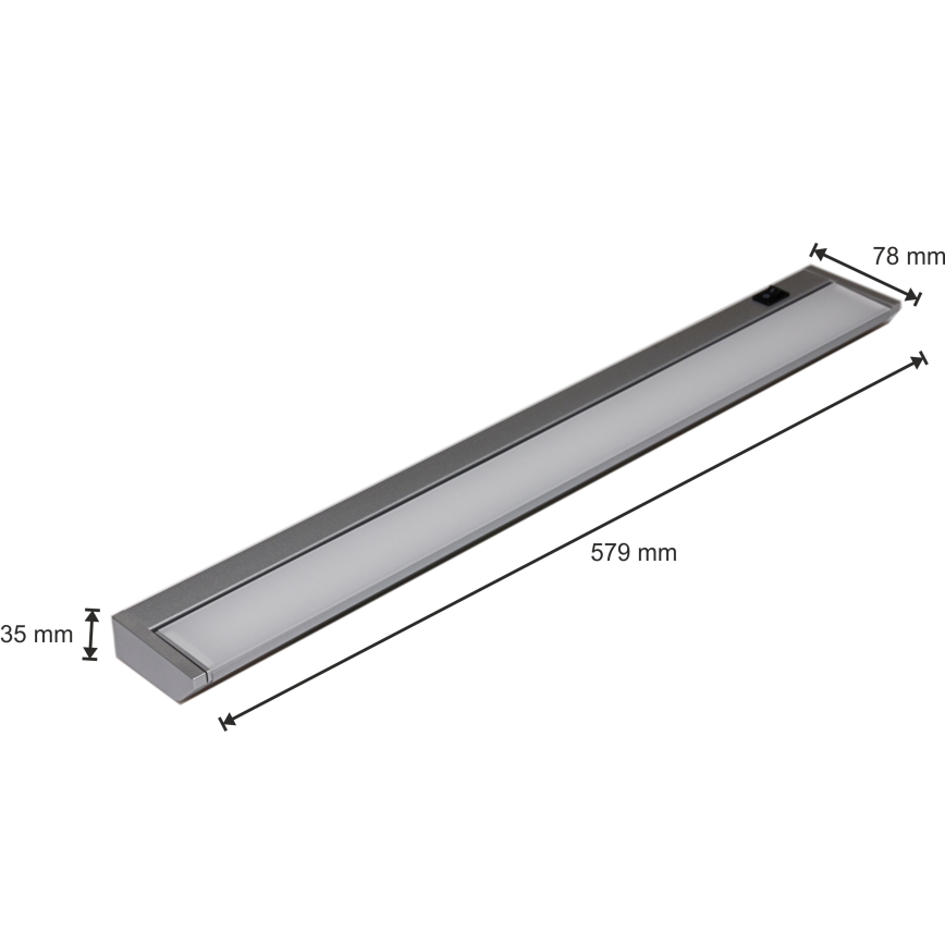 LED Svjetiljka ispod ormarića LED/10W/230V srebrna